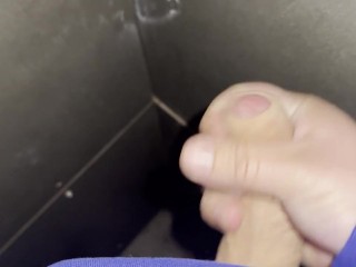 Masturbating at public train station at night, cum in a corner