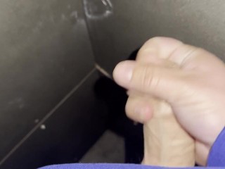 Masturbating at public train station at night, cum in a corner