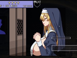 【シスターエリスの為に鐘は鳴るｰ実況】エロい格好した金髪爆乳シスターから色々と絞り取られちゃうドットアニメーションエロSLG