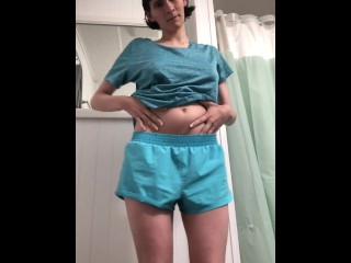 Escort Plays With Herself Before Shower