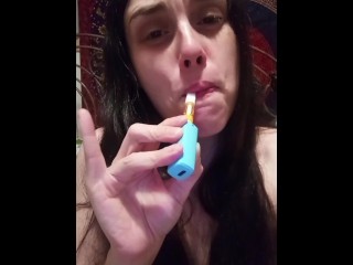 Smoking Compilation Vape Pen 420 Smoke Bong Hit Getting High Stoner Stoned Long Hair Hippie Slut OF