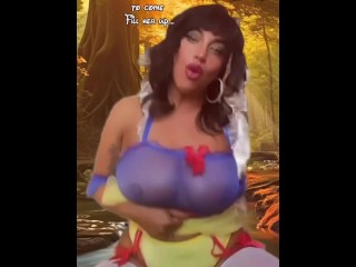 SLUTTY SNOW WHITE ESCAPES DWARFS TO FUCK GIANT COCK