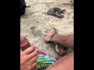 Beach handjob