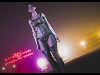 3D big boobs Japanese wife with sexy lingerie shaking her boobs