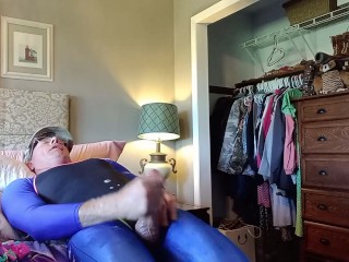 Five of My Most Nasty, Bad, Girly TOMBOY Chick with a Dick HUGE Cumshots in Spandex NYLON