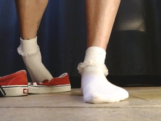 Ruffled White Socks Vans Flame Sneakers Shoeplay