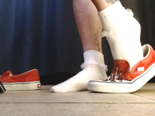 Ruffled White Socks Vans Flame Sneakers Shoeplay