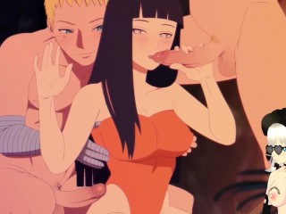 Hinata Makes Double Blowjob Naruto Hentai