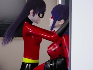 futa Marinette Ladybug with Violet the Incredibles