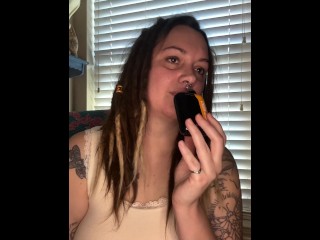 Smoking while my BF jacks off- full vid on OF