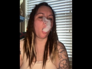 Smoking while my BF jacks off- full vid on OF