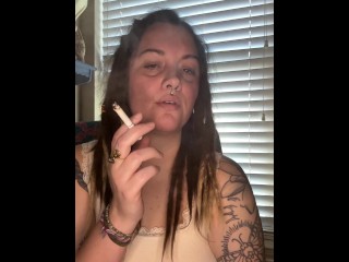 Smoking while my BF jacks off- full vid on OF