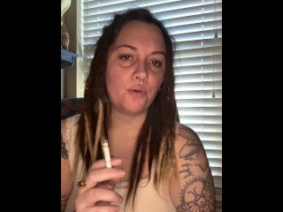 Smoking while my BF jacks off- full vid on OF