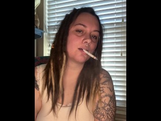 Smoking while my BF jacks off- full vid on OF