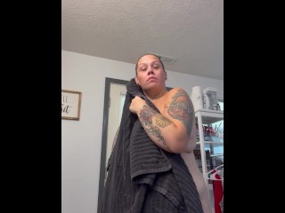 BBW step mom MILF gets ready after her shower cum watch me