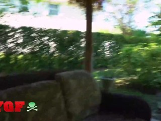 MY GF - Daisy White Shakes Her Ass & Tits Before Taking A Ride On Mazee The Goat's Huge Cock