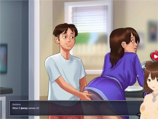 Summertime saga FHD #54 - Fucking a busty milf next to her husband - Jazziuu - Gameplay