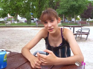 Sweet 18yo Spanish babe Loreto is going to try her first OLD DICK!