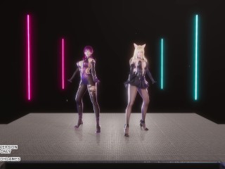 [MMD] Red Velvet - Monster Ahri Evelynn Sexy Kpop Dance League of Legends Hentai Uncensored 4K 60FPS