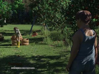 NERDY EXHIBITIONIST HORNY SLUT PLAYING A PET FOR AN OLD FARMER