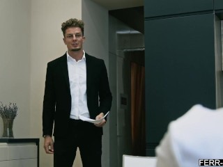 Lesbian accountant tries to suck man first time Sata Jones