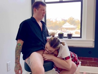 Instead of studying for an exam, this hot student prefers the teacher's cock in her tight ass