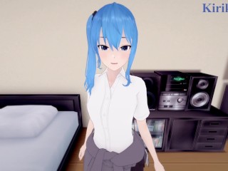 Hoshimachi Suisei and I have intense sex in the bedroom. - Hololive VTuber POV Hentai