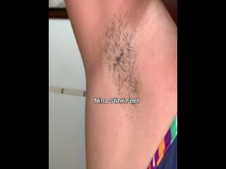 Really Sweaty Armpit Licking and Sniffing! Your Neighbor hot Boobs! Topless.