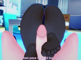 Yoruichi from Bleach Gives You A Footjob Hentai POV