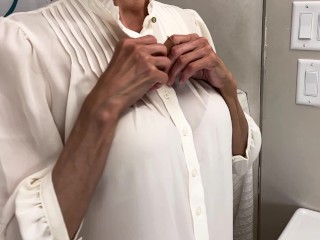 Wanna See What's Under My School Uniform? - Undressing Afterschool, Dry to Wet White Blouse