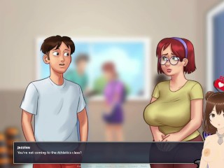 Summertime saga 2 #2 - Shy busty girl in class takes off her shirt - Jazziuu - Gameplay