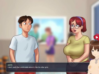 Summertime saga 2 #2 - Shy busty girl in class takes off her shirt - Jazziuu - Gameplay