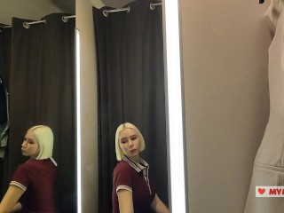  on the blonde with big tits in locker room. Try on transparent clothes, Naked mycandyalice