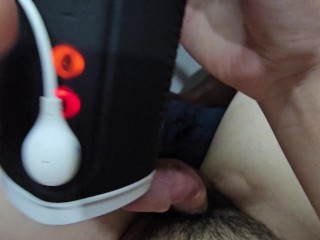 Cumming loads into my Bluetooth remote control pocket pussy because it has heating features (day 3)