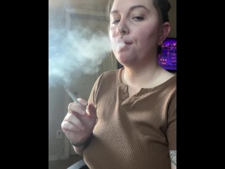 Smoking clip French inhale- full vid going on OF