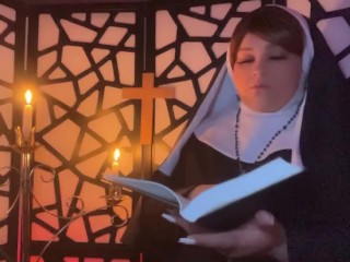 BBW Nun Becomes Sinful With Lust And Masturbates