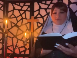 BBW Nun Becomes Sinful With Lust And Masturbates