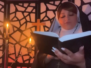 BBW Nun Becomes Sinful With Lust And Masturbates