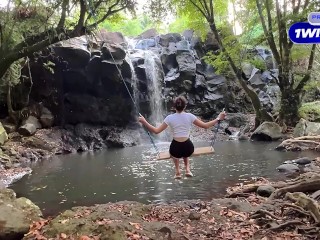 Steamy Public Blowjob by a Gorgeous Girl at the Waterfall - Experience this Intense Real Couple