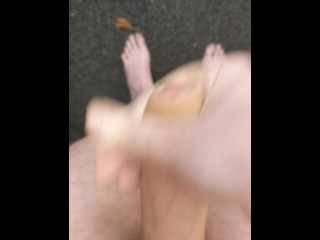 Masturbating naked outside in the rain before a thunderstorm, wish my girlfriend could join me