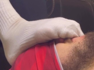 Sweaty gym sock slave is my foot stool - Trailer