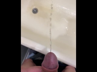 I pee in the bathroom in the morning when it's busy:)