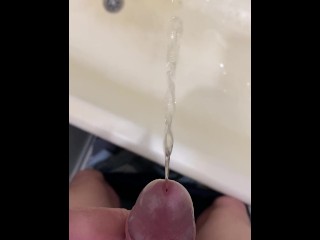 I pee in the bathroom in the morning when it's busy:)