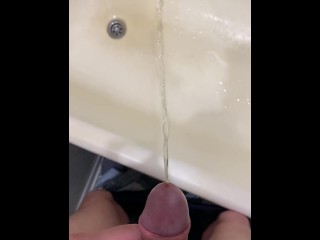 I pee in the bathroom in the morning when it's busy:)