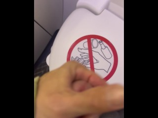 Edging Cock in Airplane Bathroom - Dane Coxx