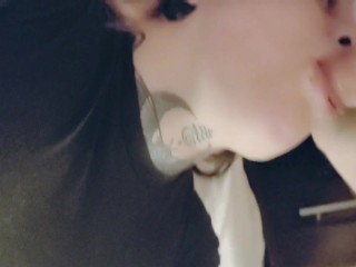 hot goth slut let's me use her throat as a fucktoy