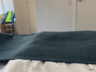 Sharing a hotel bed with a stepson ended up with an unexpected ass fuck