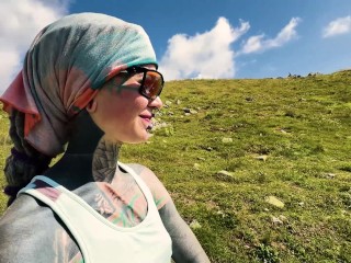 Hardcore Deep Throat Blowjob in the Swiss Alps – Outdoor POV with Explosive Cumshot Finish