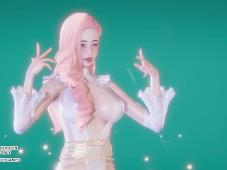 [MMD] (G)I-DLE) - HWAA Seraphine Sexy Kpop Dance League of Legends Hentai Uncensored 4K 60FPS