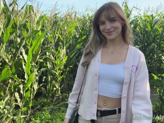 POV Girlfriend Experience: Nympho Cumslut GF Flashing At Corn Maze - Cock Worship Cumshot - 4K